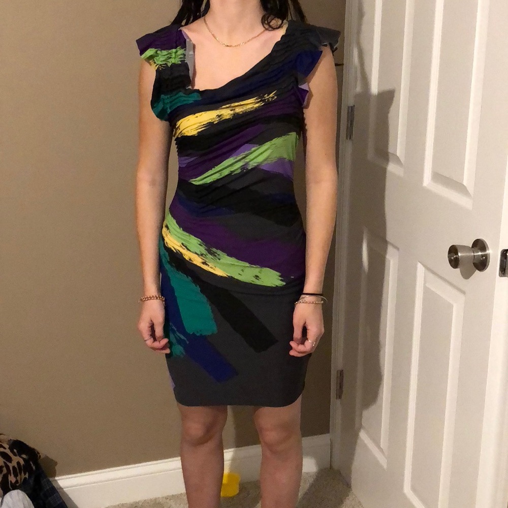 Rampage gray and multi colored Party dress